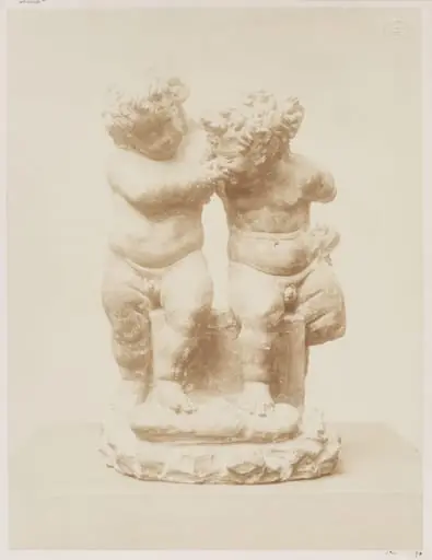 Italian terracotta sculpture group of two boys fighting, by Isabel Agnes Cowper