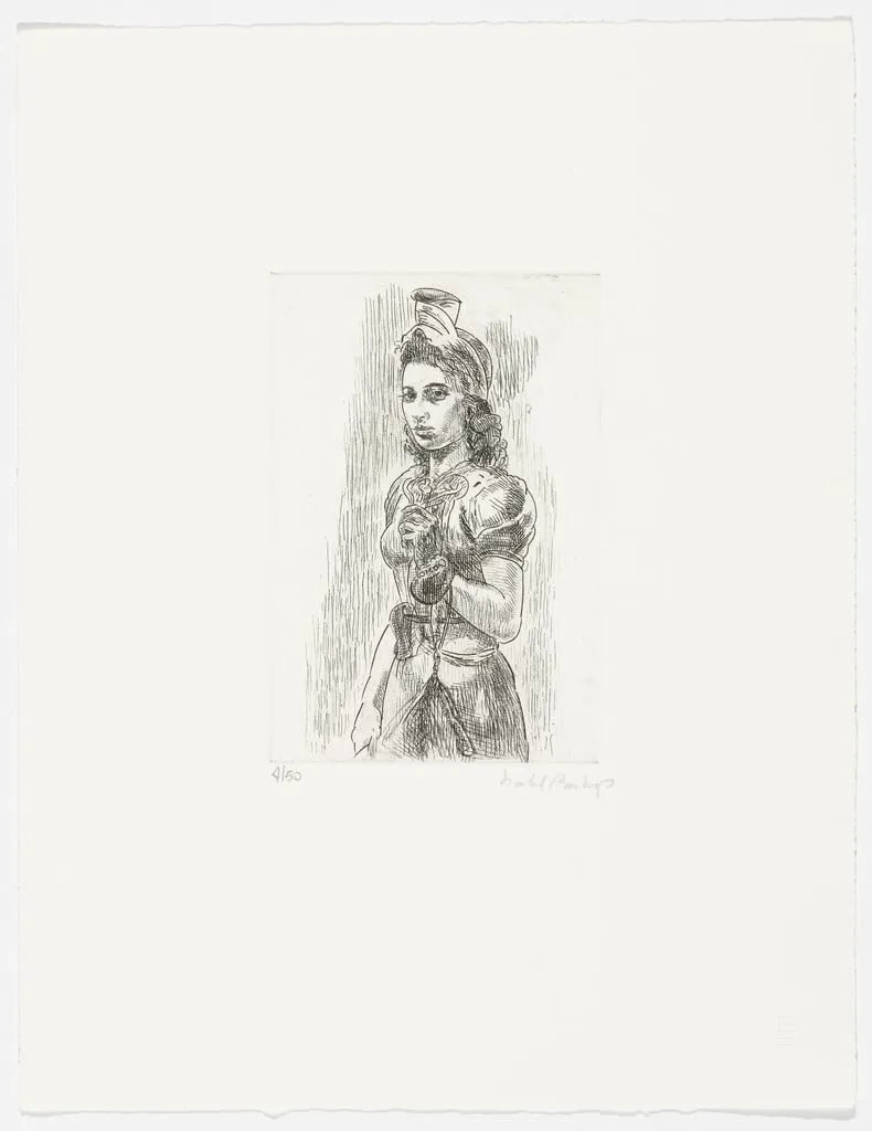 Untitled, by Isabel Bishop, ink, 1950
