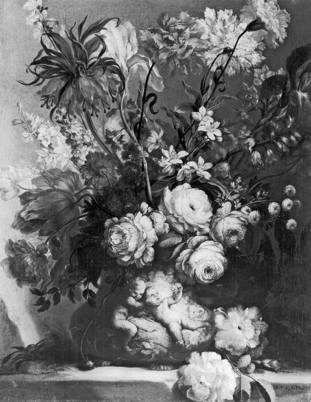 Vase of Flowers, by Isabella Peeters, oil, 1698