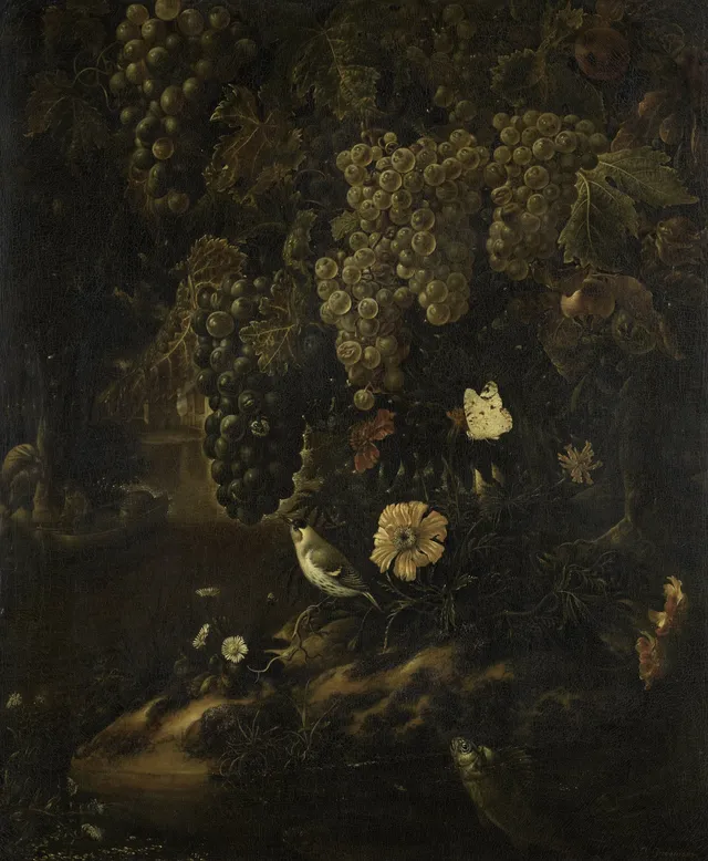 Grapes, Flowers and Animals