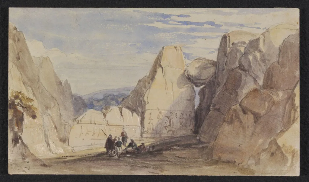 The Hittite rock sanctuary of Yazilikaya, by Isidore Justin Severin Taylor, watercolor, 1830