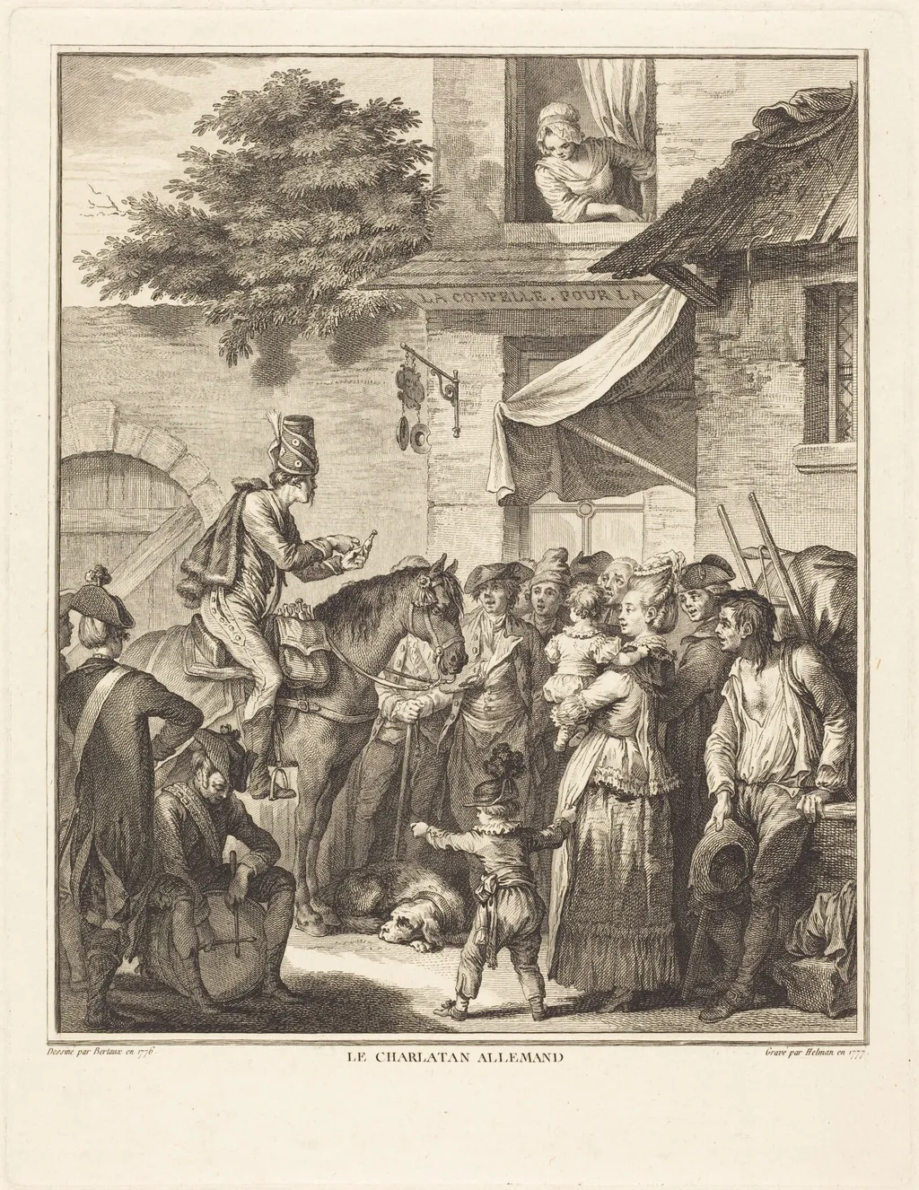 Le charlatan allemand, by Isidore-Stanislas Helman, ink, 1777