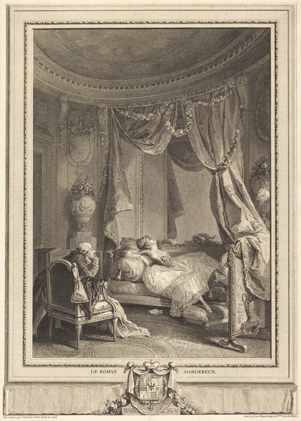 Le roman dangereux, by Isidore-Stanislas Helman, ink, 1781