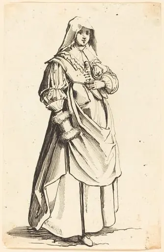Bourgeoise with Muff, Facing Right, by Israel Henriet