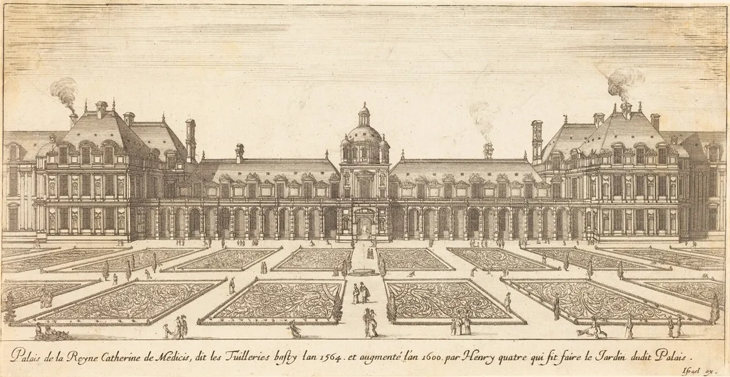 Palais de la Reyne Catherine de Medicis, by Israël Silvestre, ink, 1652