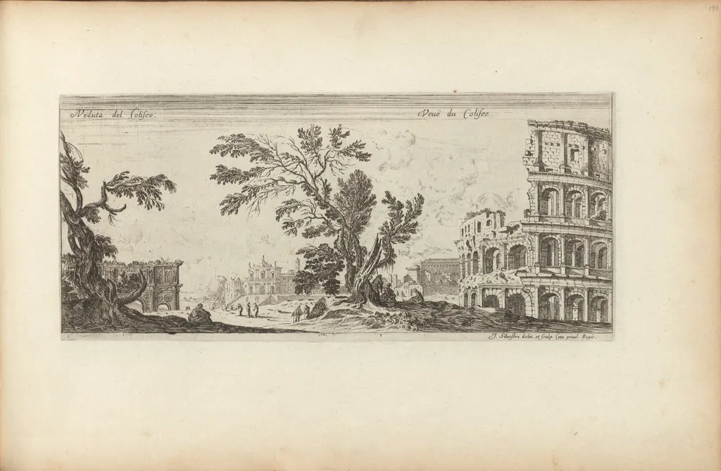 Veduta dei Coliseo, by Israël Silvestre, ink, 1650