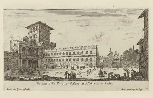Veduta della Piaza et Palazo di St. Marco in Roma, by Israël Silvestre