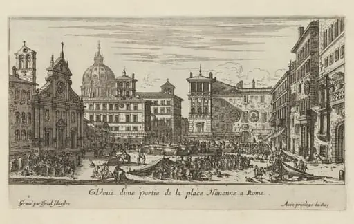 Veuë d'une partie de la place Navonne a Rome, by Israël Silvestre