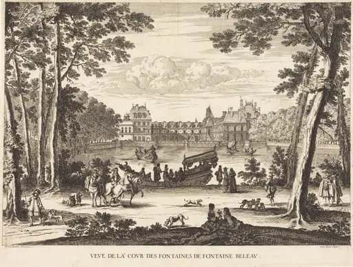 Veue de la cour des Fontaines de Fontaine Beleau, by Israël Silvestre