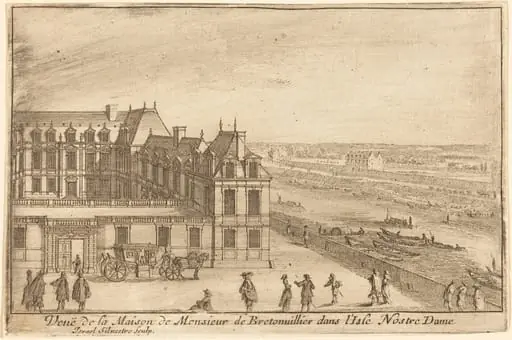 Veue de la Maison de Monsieur de Bretonuillerdans l'Isle Nostre Dame, by Israël Silvestre