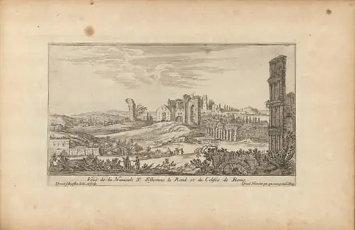 Veuë de la Navicule St. Estienne le Rond et du Colisée de Rome, by Israël Silvestre