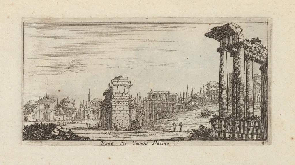 Veüe du Campo Vacine, by Israël Silvestre, ink, 1650