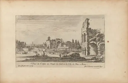 Veuë du Colisée du Temple du Soleil, et de l'Arc de Titus a Rome, by Israël Silvestre
