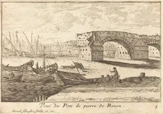 Veue du Pont de pierre de Rouen