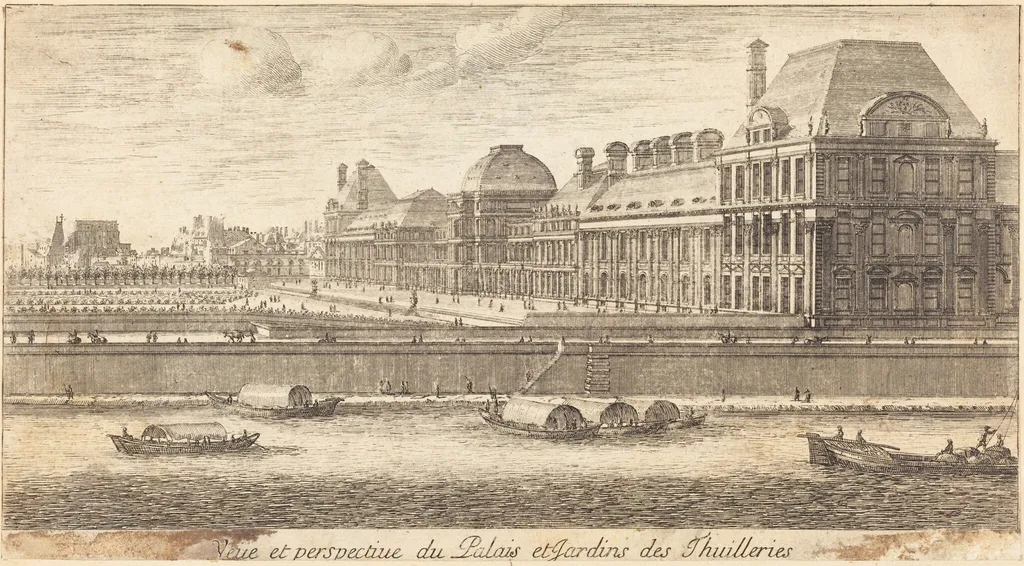 Veue et Perspectiue du Palais et Jardins des Thuilleries, by Israël Silvestre, ink, 1652