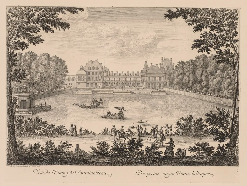 Vue de l'Etang de Fontainebleau, by Israël Silvestre, 1666