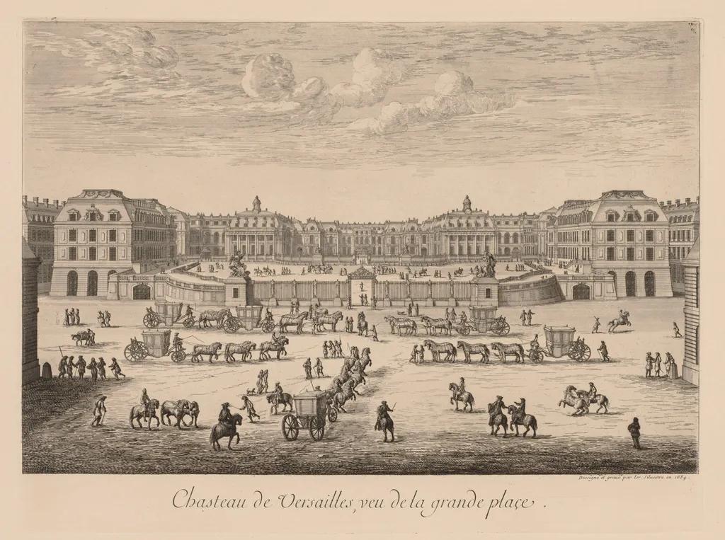 Vue du Château de Versailles, vu de la Grande Place, by Israël Silvestre, 1684