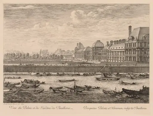 Vue du palais et des jardins des Tuileries, du côté du quai, by Israël Silvestre
