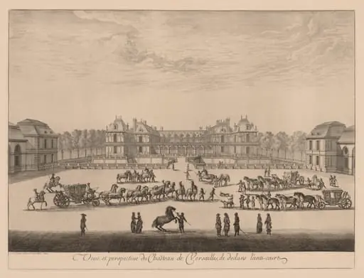Vue et perspective du Château de Versailles, de dedans l'anti-cour, by Israël Silvestre