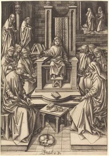 Christ Among the Doctors, by Israhel van Meckenem