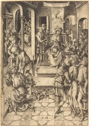 Christ before Annas, by Israhel van Meckenem