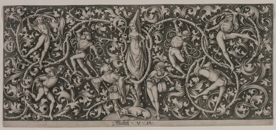 Ornament with Dance of the Lovers, by Israhel van Meckenem, 1490