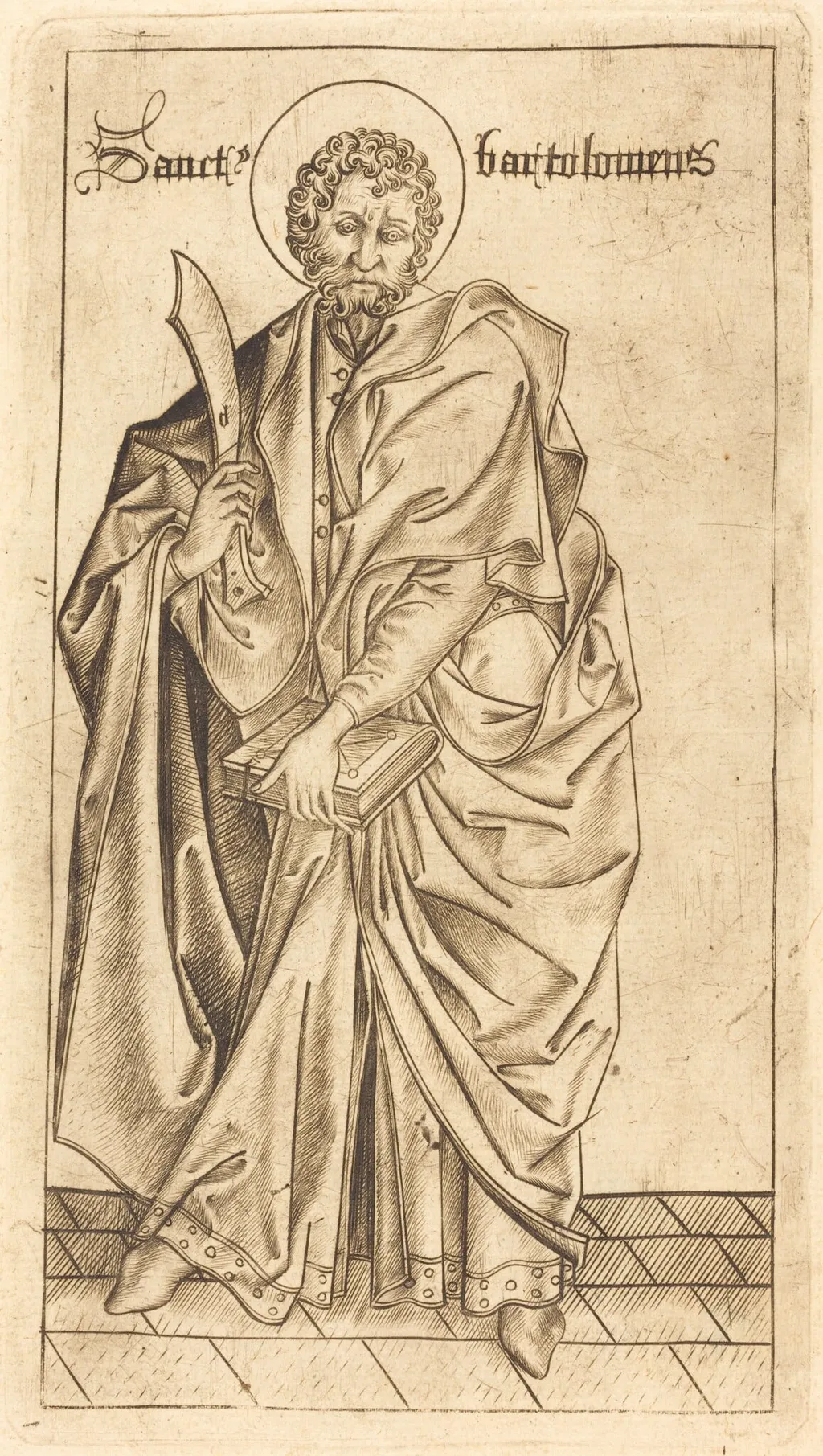 Saint Bartholomew, by Israhel van Meckenem, ink, 1475