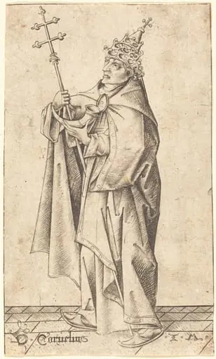 Saint Cornelius, by Israhel van Meckenem
