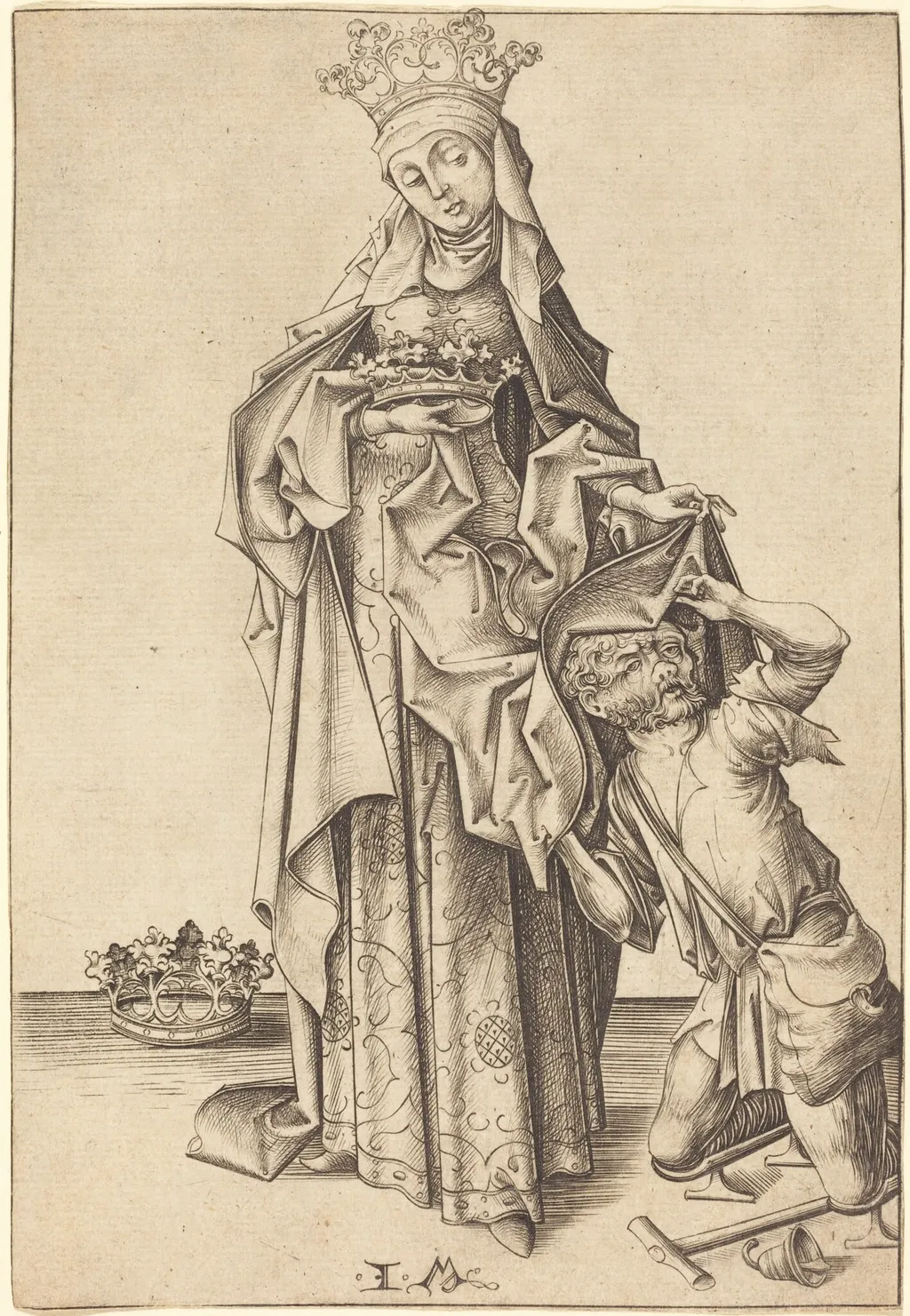 Saint Elizabeth of Thuringia, by Israhel van Meckenem, ink, 1478