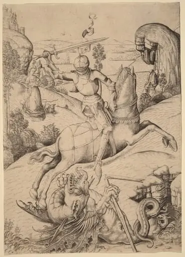 Saint George and the Dragon, by Israhel van Meckenem
