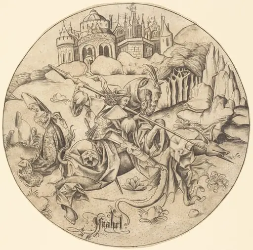 Saint George and the Dragon, by Israhel van Meckenem
