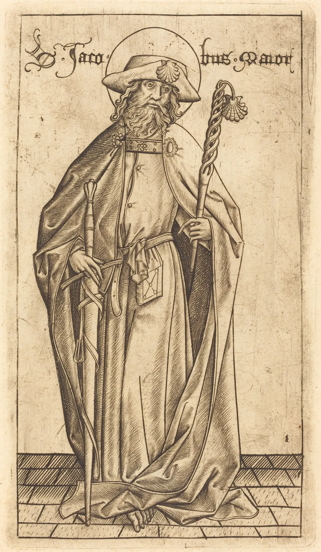 Saint James the Great, by Israhel van Meckenem, ink, 1475
