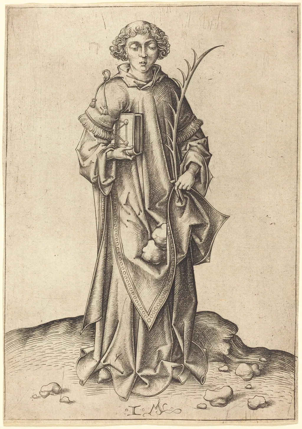 Saint Stephen, by Israhel van Meckenem, ink, 1474