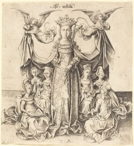 Saint Ursula and Her Maidens, by Israhel van Meckenem
