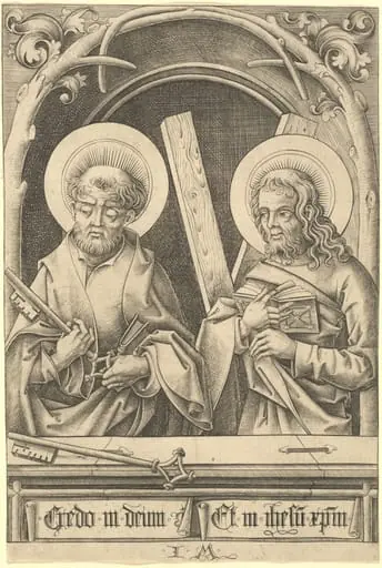 Saints Peter and Andrew, by Israhel van Meckenem