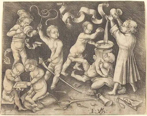 Seven Children at Play, by Israhel van Meckenem