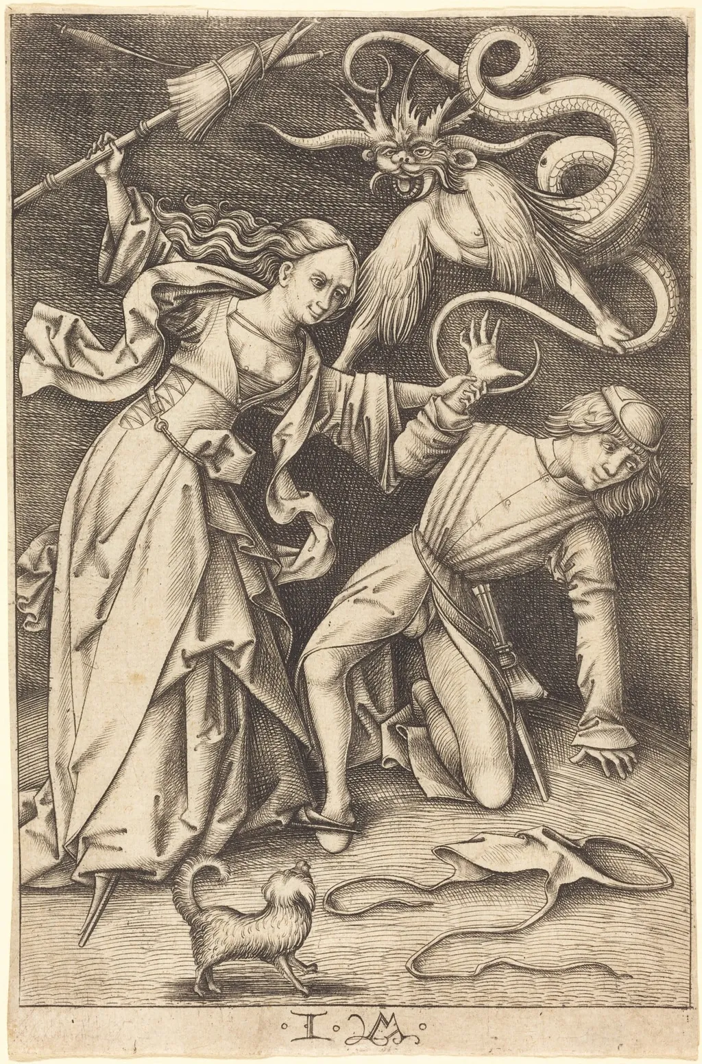 The Angry Wife, by Israhel van Meckenem, ink, 1499