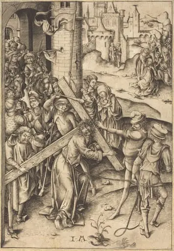 The Bearing of the Cross, by Israhel van Meckenem