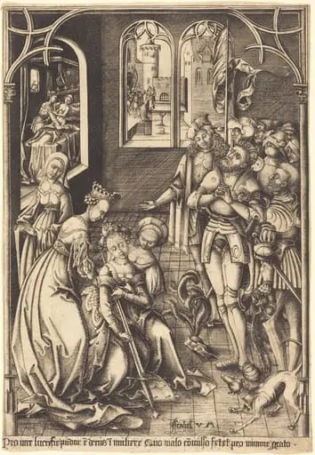 The Death of Lucretia, by Israhel van Meckenem