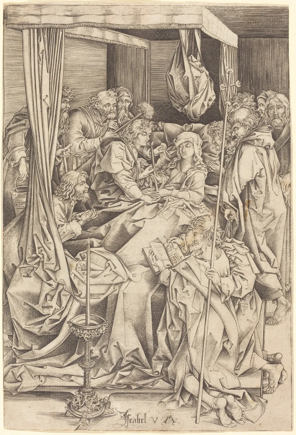 The Death of the Virgin, by Israhel van Meckenem, ink, 1485