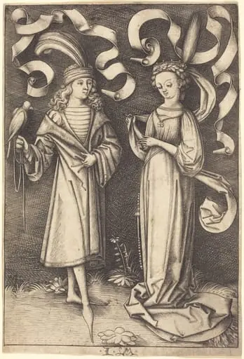 The Falconer and Noble Lady, by Israhel van Meckenem