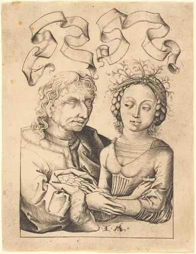 The Foolish Old Man and the Young Girl, by Israhel van Meckenem