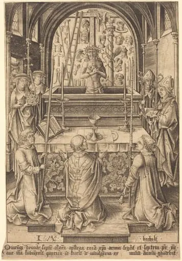 The Mass of Saint Gregory, by Israhel van Meckenem