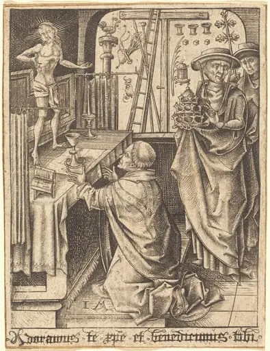 The Mass of Saint Gregory, by Israhel van Meckenem