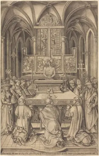 The Mass of Saint Gregory, by Israhel van Meckenem