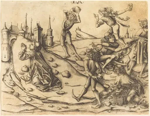 The Stoning of Saint Stephen, by Israhel van Meckenem
