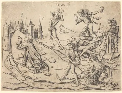 The Stoning of Saint Stephen, by Israhel van Meckenem