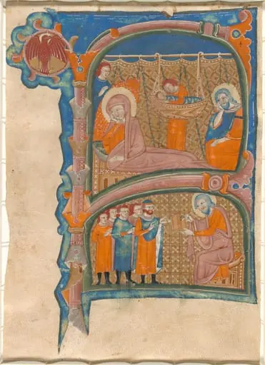 Birth and Naming of John the Baptist, by Italian 13th Century