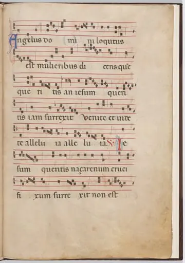 Leaf 2 from an antiphonal fragment, by Italian 13th Century