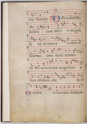 Leaf 2 from an antiphonal fragment (verso), by Italian 13th Century